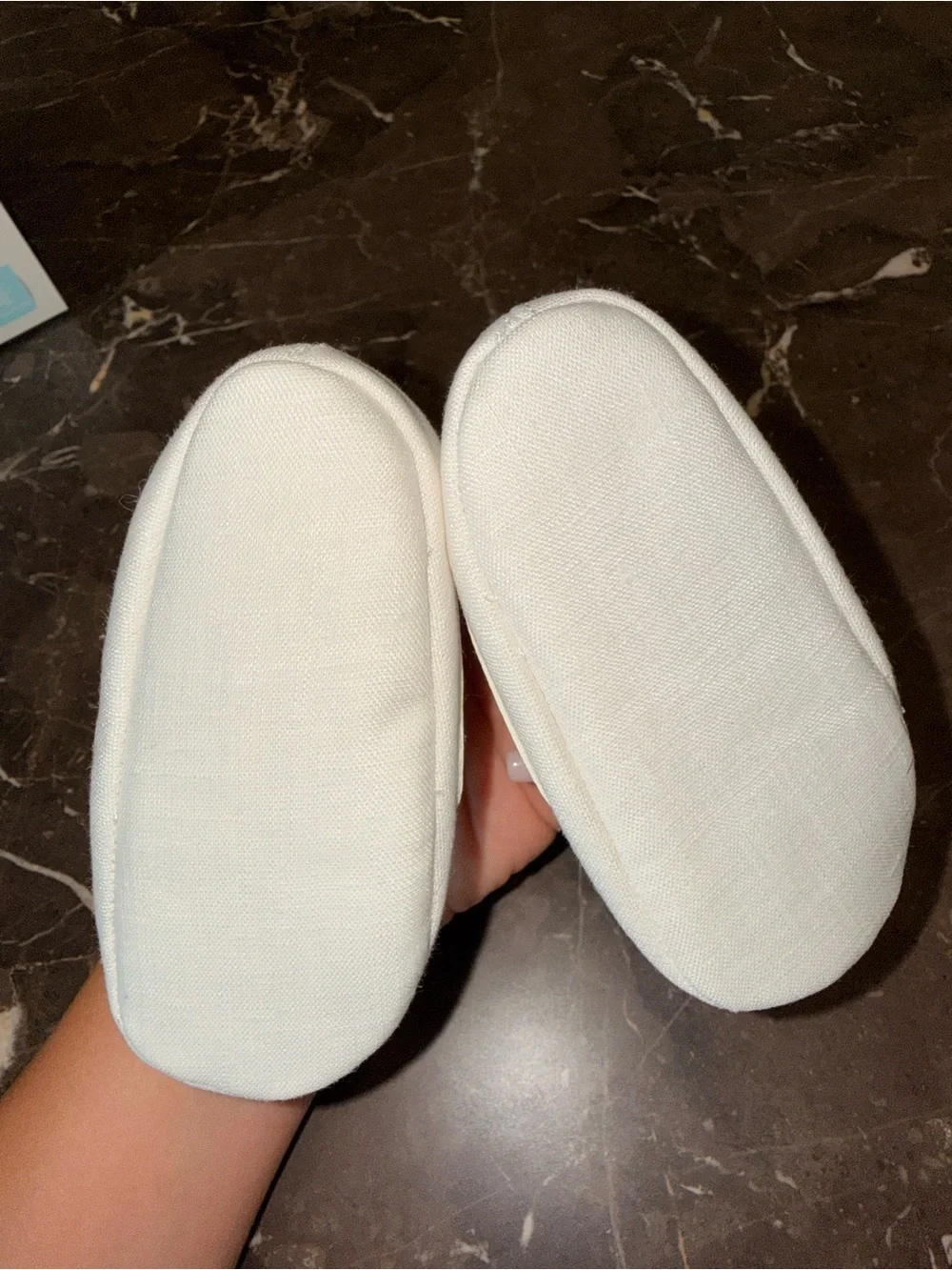 Elephantito White Canvas Baby Moccasins Size 4 (9-12mo)